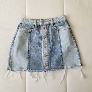 Pacsun Two Toned Denim Jean Skirt Sz 26
